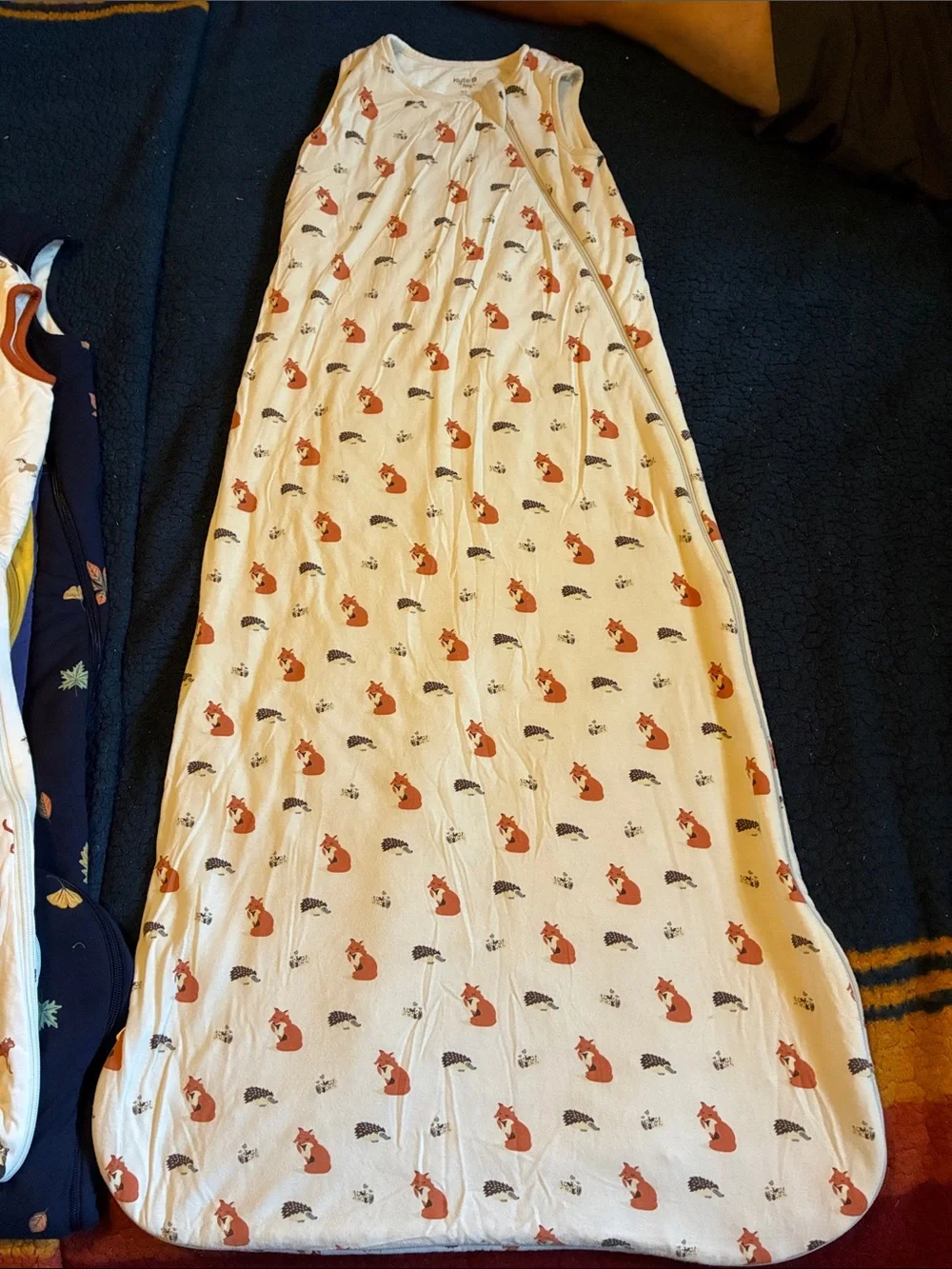Kyte BABY Cream Sleep Sack with Fox and Hedgehog Print
